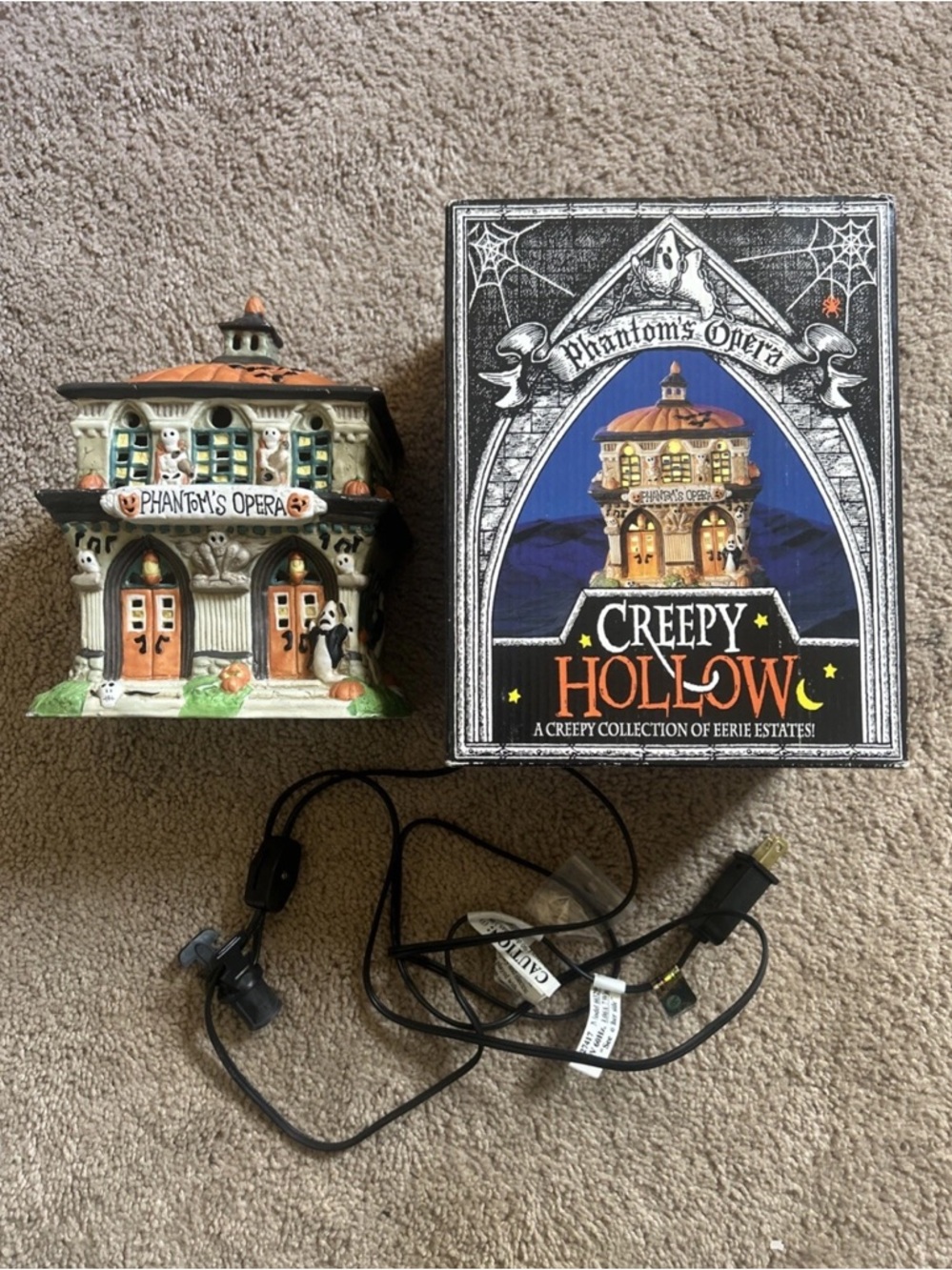 Creepy Hollow Phantom's Opera Illuminated Halloween House - Orange & Cream